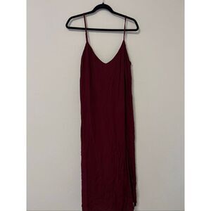 Reformation Women's Maroon Burgundy Spaghetti Strap Midi Slip Dress Size 12 NWOT